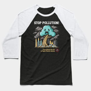 Environmental Warriors Unite: Care about the Air and Fight Plastic Waste with Impactful Art Baseball T-Shirt